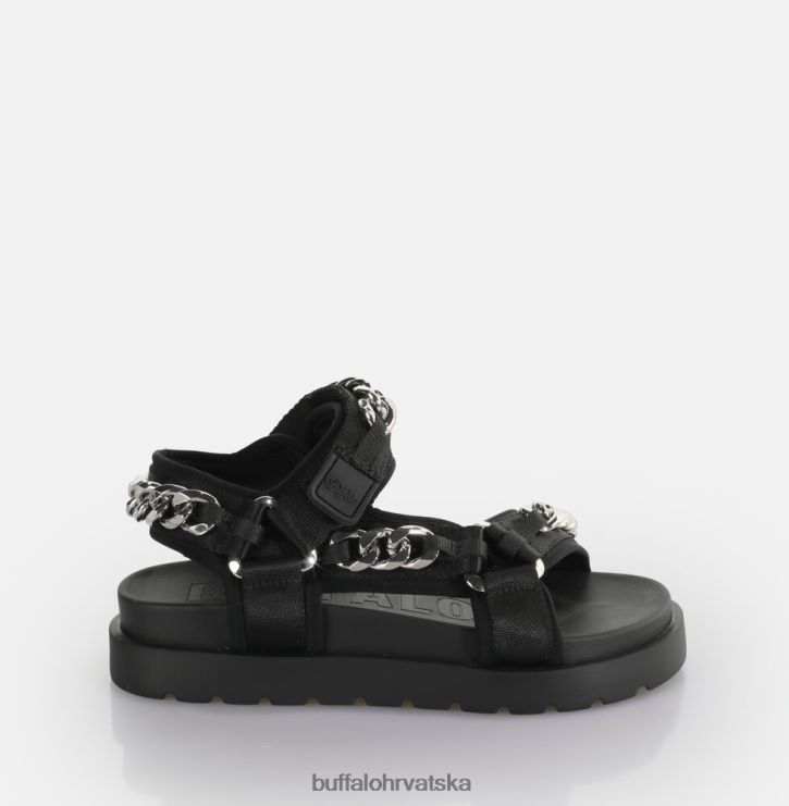 crna/srebrna Buffalo eve track c platform slide vegan |sandale TDD6T384